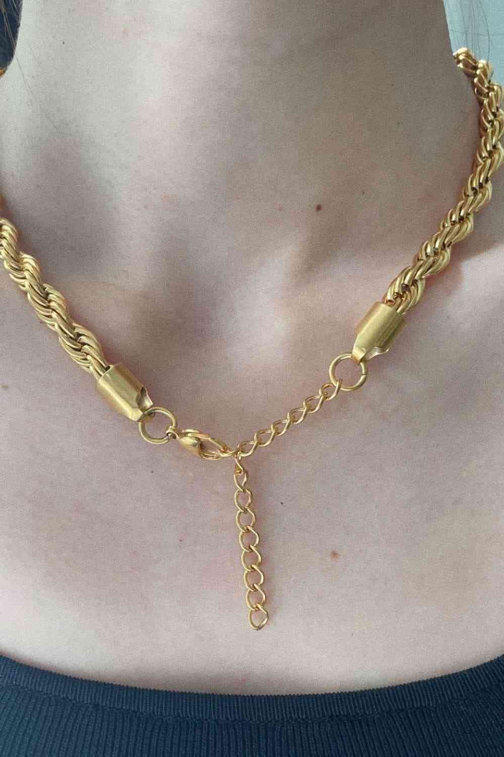 8mm 18K Gold-Plated Rope Chain