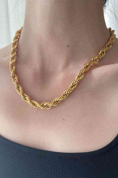 8mm 18K Gold-Plated Rope Chain