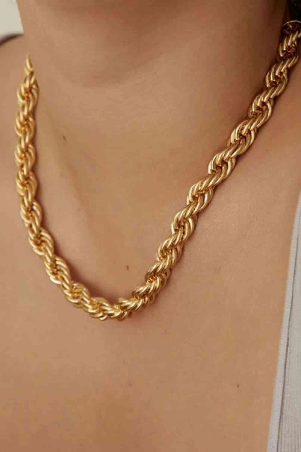 8mm 18K Gold-Plated Rope Chain