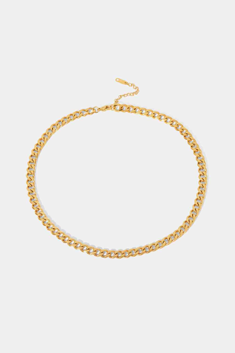 Minimalist 18K Gold Plated Curb Chain Necklace